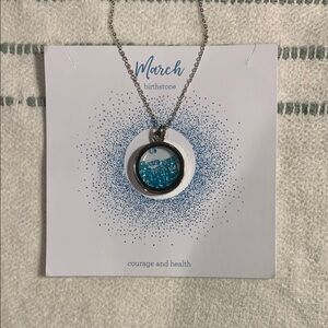 Blue March Birthstone Necklace